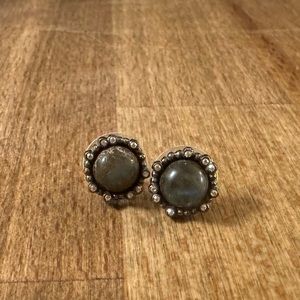 Alexis Bittar gunmetal and labradorite stud earrings